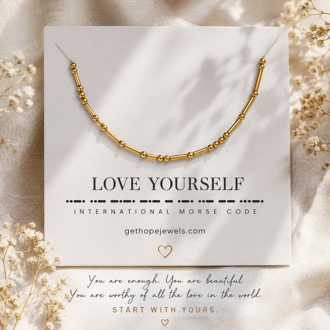 Love Yourself - Morse code Necklace
