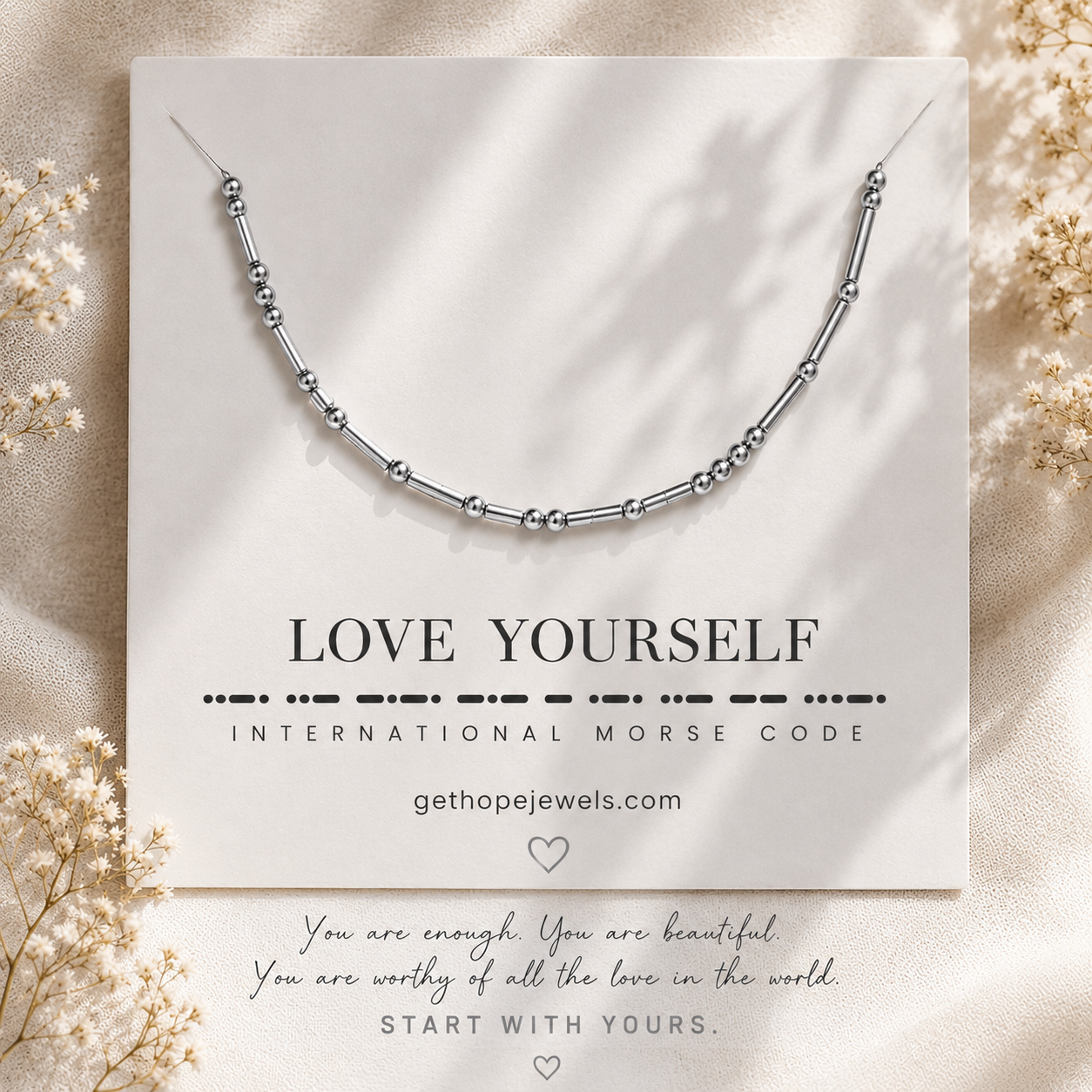 Love Yourself - Morse code Necklace