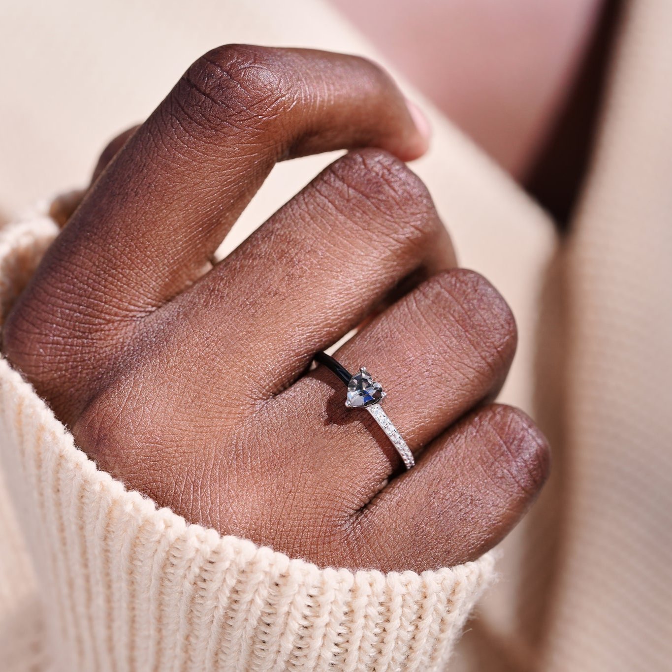 Midnight Heart Enamel Ring