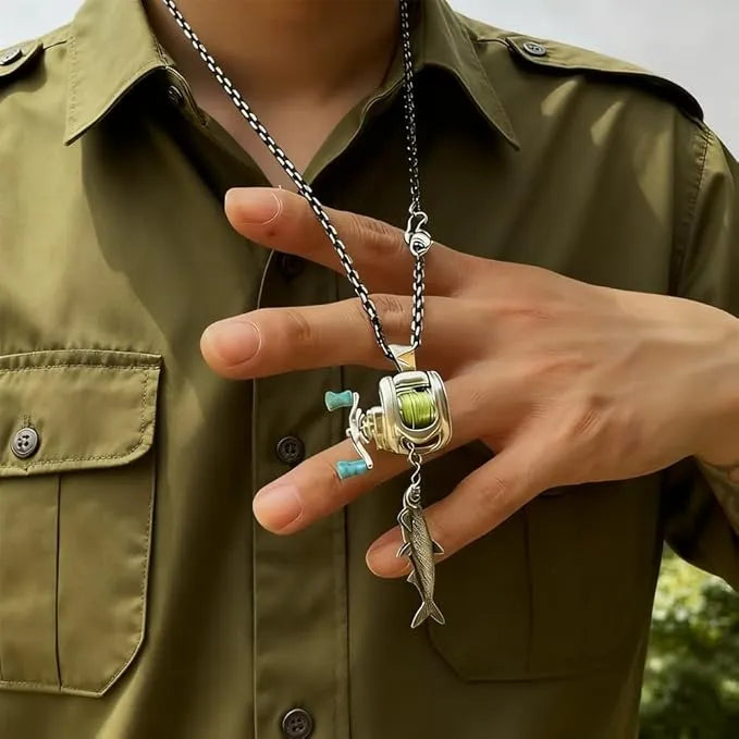 Fishing-Reel Luxe Pendant