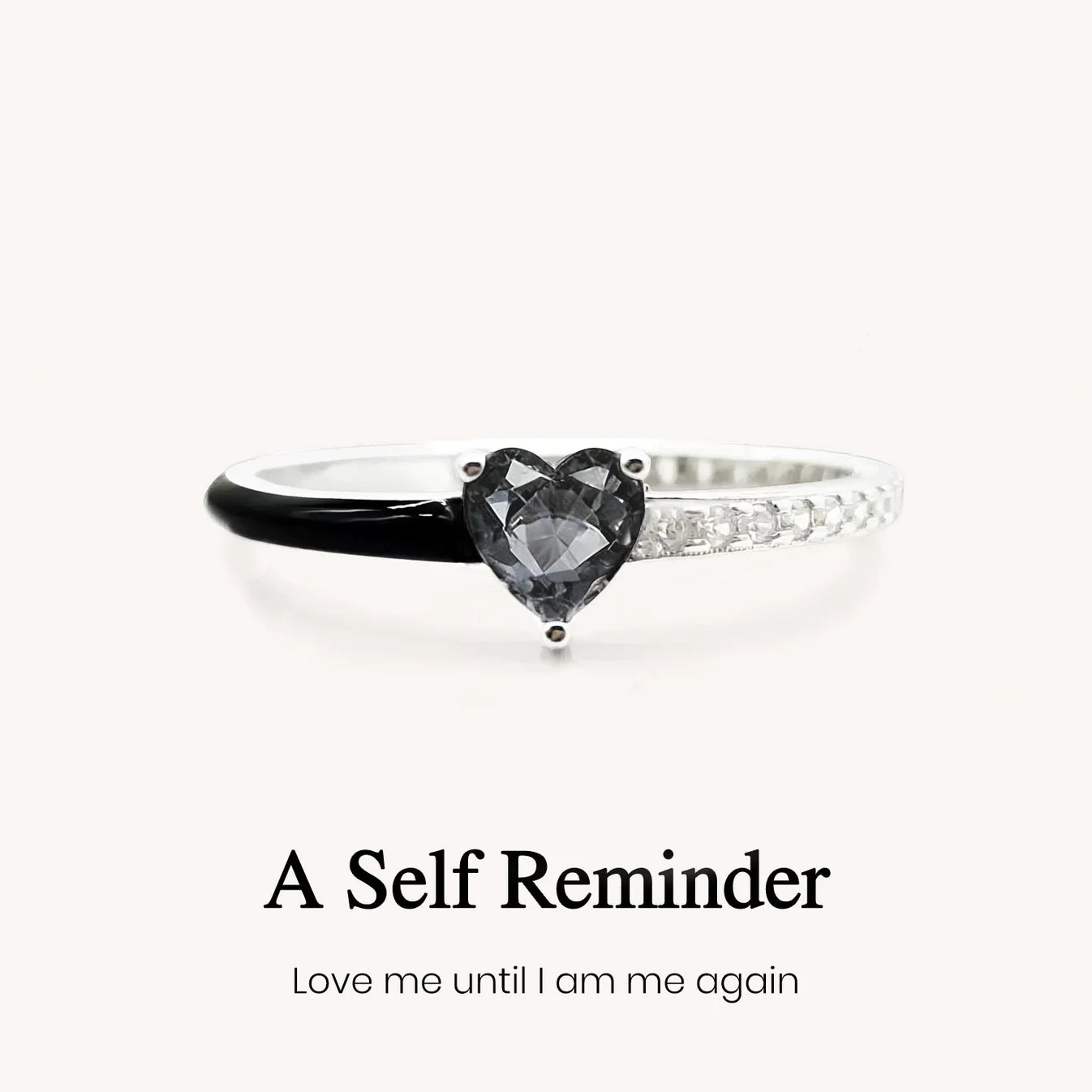 Black Enamel - Love Me Until I Am Me Again Ring