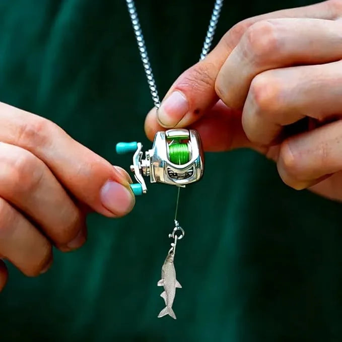 Fishing-Reel Luxe Pendant