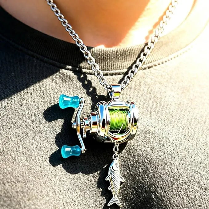 Fishing-Reel Luxe Pendant