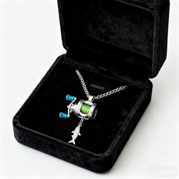 Fishing-Reel Luxe Pendant