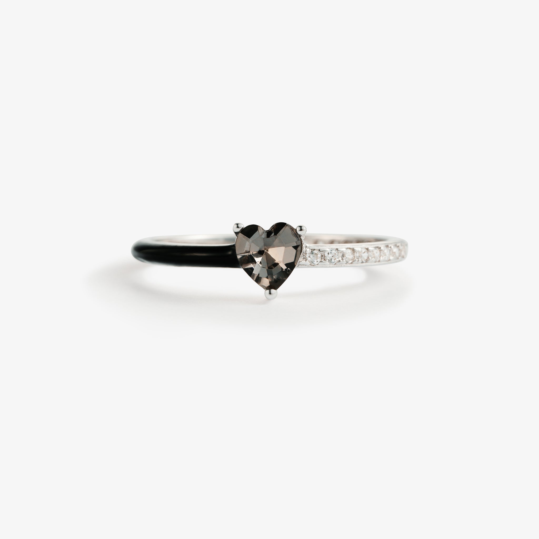 Midnight Heart Enamel Ring